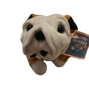 Vintage Floppy Friends Dog Plush Bulldog Brutus GMA 8" Bean Bag Stuffed Animal